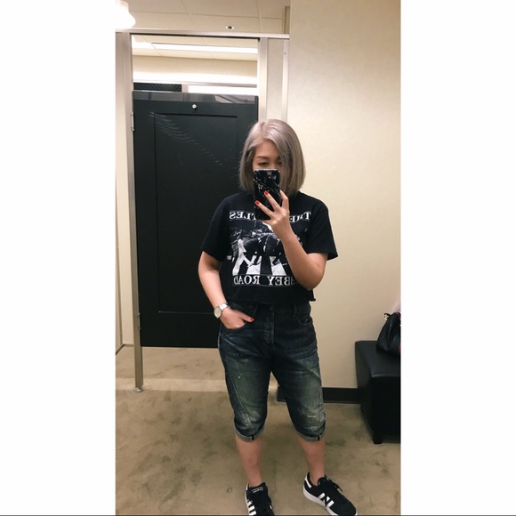 All Saints Distressed High Waist Capri Denim Jeans - Picture 3 of 8